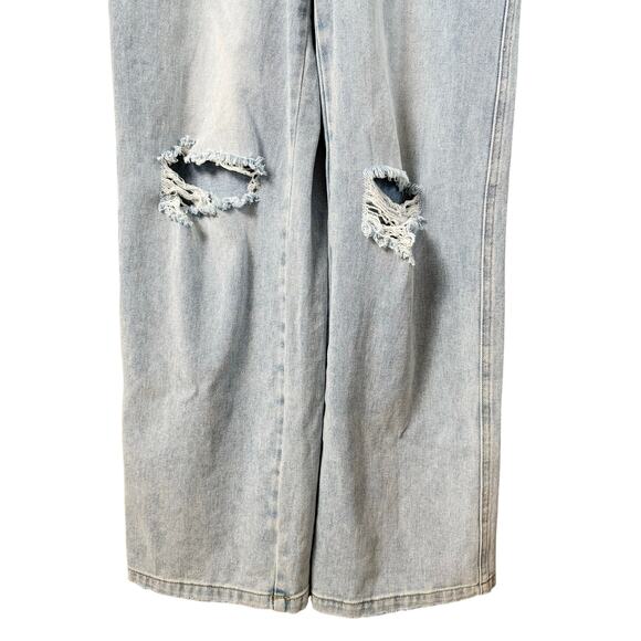 PacSun Light Blue Denim Overalls Wide Leg Baggy Fit 100% Cotton, Size Medium - Picture 9 of 16
